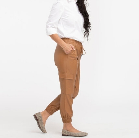 10P • Cleo • Vegan Leather Cargo Joggers - Picture 3 of 5